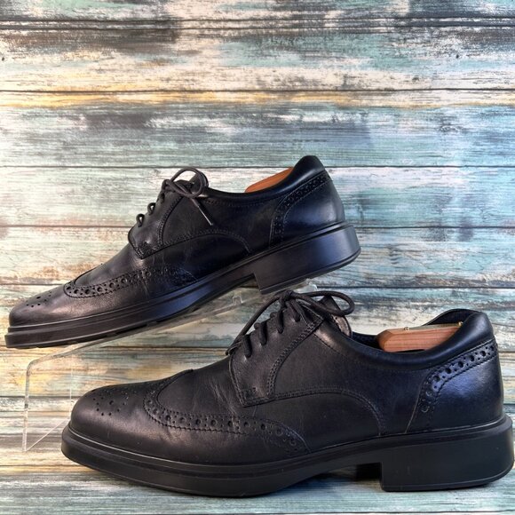 Ecco Helsinki 2.0 Mens Derby Dress Shoe Size 10-10.5 Black Leather Wingtip Work main image 9